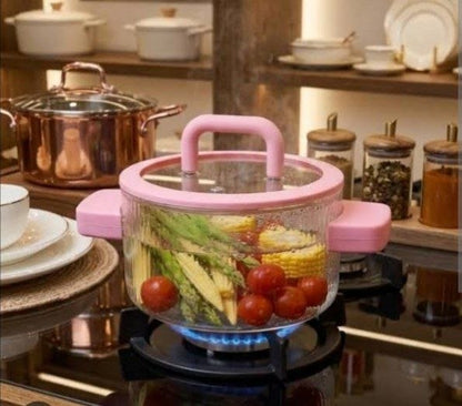 حلة بايركس زجاجية بمقبض سيليكون